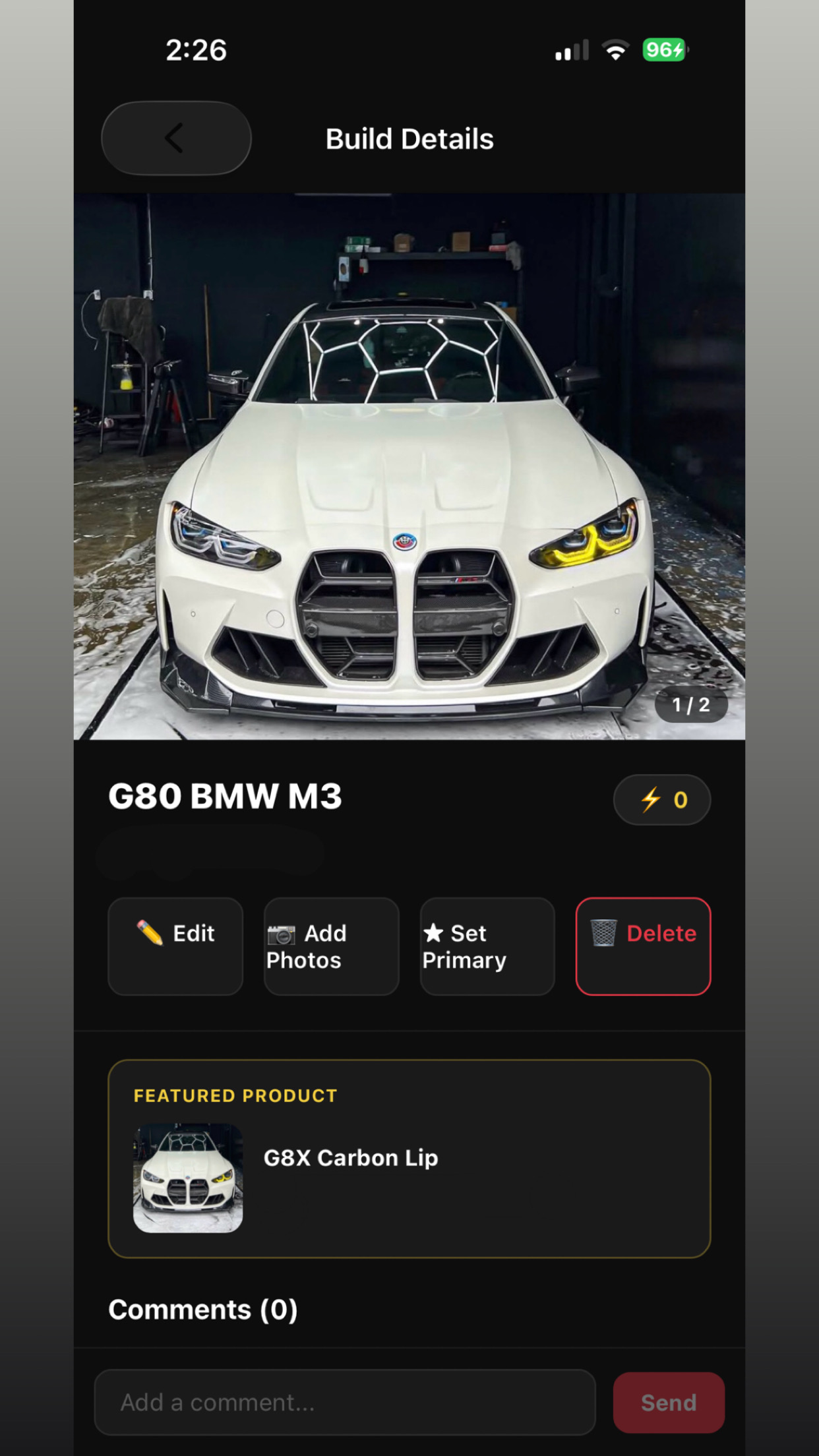 Product detail page
