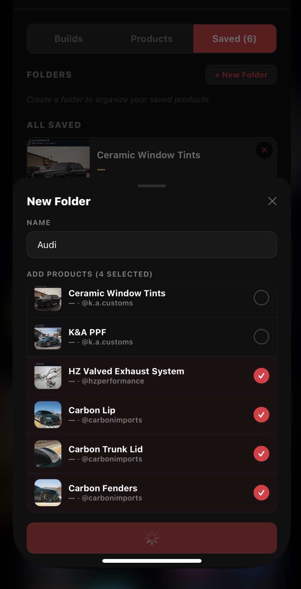 Product detail with tagged builds